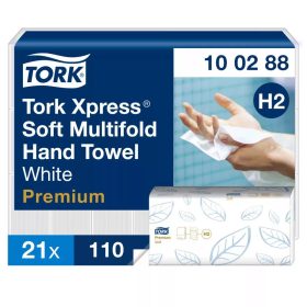   Tork kéztörlő tömörített H2 Soft Multifold "XPRESS" Premium, 2r., 170lap/csg, 12csg/karton