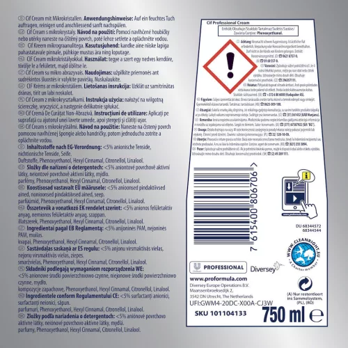 Cif súroló 750ml (8db/karton, 640db/raklap) natúr