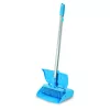 Igeax higiéniai műanyag billenős szemetes lapát és seprű 28cm széles, 80cm nyéllel kék 0,5 mm,