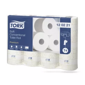   Tork toalettpapír T4 kistekercses Premium 2r., fehér, 190lap/21,85m/tek, 12tek/csg, (8csg/karton, 12 karton/raklap)