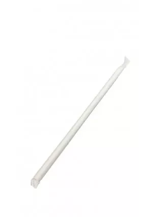 Papír szívószál egyesével csomagolt fehér 8mmx230mm (200db/csg, 14csg/karton)