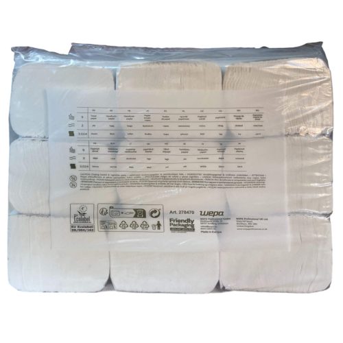 Satino Wepa Saver V hajtogatott kéztörlő 2 rétegű, cellulóz, 24x21cm, 9x336 lap (3024 lap)