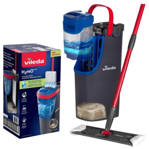 Vileda H2Pro Flat Mop System felmosószett (lapos mop+nyél+vödör)
