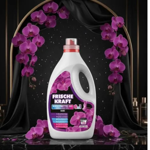 Frische Kraft mosógél 6in1 4,05L/135 mosás (2db/karton) Orchidea FEKETE ruhákhoz