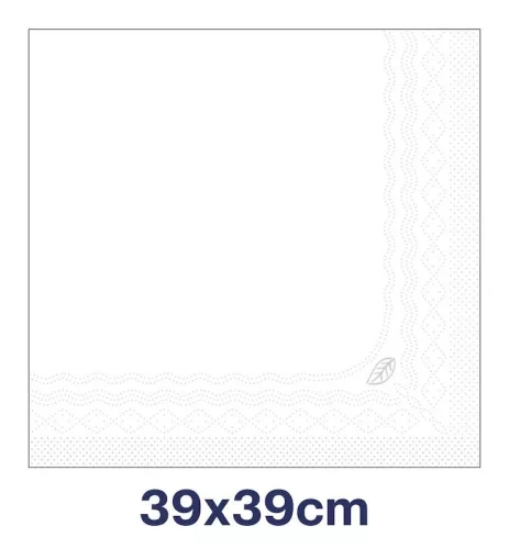 Tork szalvéta Soft Dinner 3r., 39X39, FEHÉR, 100db/csg, 12csg/karton