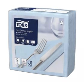   Tork szalvéta Soft Dinner 3r., 39X39, VILÁGOSKÉK, 100db/csg, 12csg/karton