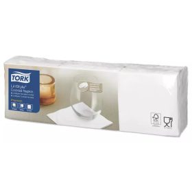   Tork szalvéta Linstyle koktél, premium textilhatású, FEHÉR, 23/1, 150db/csg, 10csg/karton