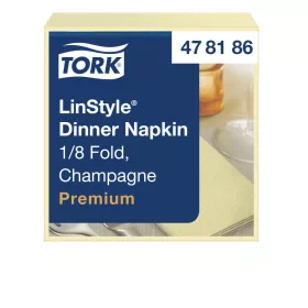   Tork LinStyle® Dinner szalvéta, PEZSGŐ, 39x39cm, 1/8 hajt., iparilag komposztálható, 50lap/csg (14csg/karton)