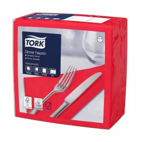   Tork szalvéta Dinner Advanced 39X39, PIROS, 150 lap/csg, 12csg/karton