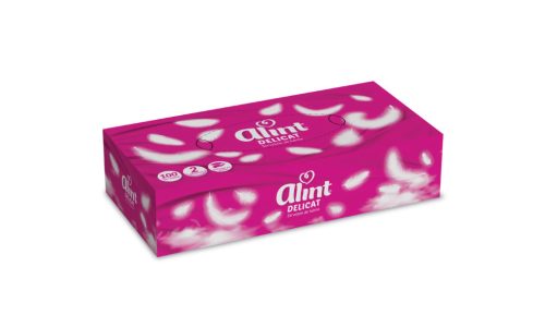 Alint kozmetikai kendő fehér, 2 rétegű, 100db/doboz,, 21doboz/karton, 60karton/raklap
