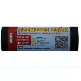   Szemeteszsák Mody (50X60, 30L, 20db/tek, 25tek/karton) Fekete