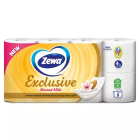   Zewa toalettpapír 4r., 8tek/csg, 7csg/karton, Exclusive Ultra Soft - Almond milk