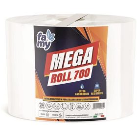   Famy Mega Roll 700 kéztörlő papír, 2 rétegű, 133m/700 lap/tek (2db/karton)