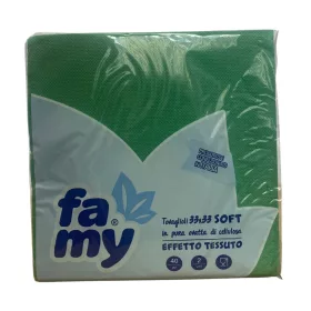   Famy szalvéta 33x33cm, 2r., 40lap/csg, (24csg/karton) Sötézöld
