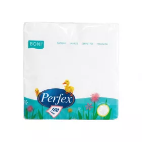   Perfex szalvéta 33x33 cm, 1r, fehér, dombornyomott 100db/csg (20csg/karton) Fehér
