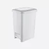 Dunya Plastik Slim pedálos szemetes, 40L, Fehér