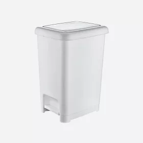 Dunya Plastik Slim pedálos szemetes, 40L, Fehér