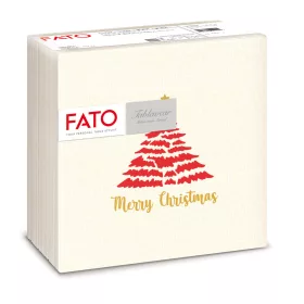   Fato Airlaid karácsonyi szalvéta 40x40cm, 1/4 hajtás, textilhatású 50lap/csg (16csg/karton) Christmas tree red