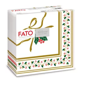   Fato Airlaid karácsonyi szalvéta 2 rétegű, 40x40cm 50db/csg, (16csg/karton) Holly Gold