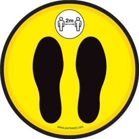 Távolságtartásra figyelmeztető vinyl padlófólia