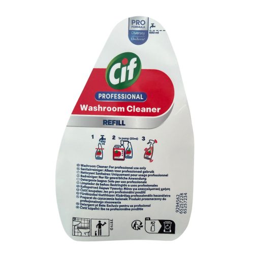 Cif Professional szórófejes flakon készlet adagoló palack szett koncentrátumokhoz 750ml (6db/karton 24db matricával) 
