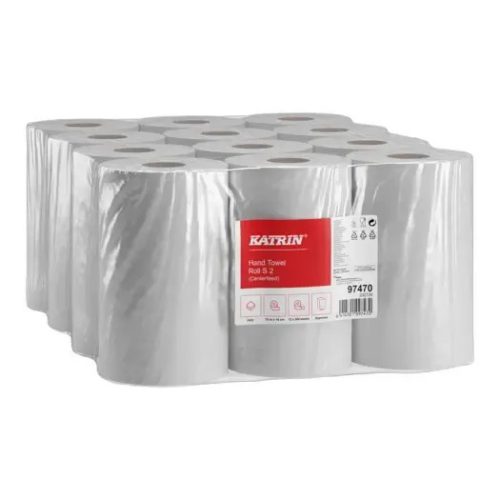 Katrin kéztörlő tekercses Classic S2, 2r., fehér, 75m/tek, 12tek/karton, 48karton/raklap