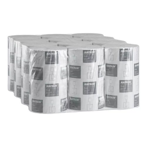 Katrin kéztörlő tekercses Plus S2 2r., fehér, 60m/tek, 12tek/karton, 40karton/raklap (régi cikkszám: 2634)