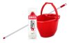 Bonus Felmosó szett-vödör PIROS 11L  csavaró kosár, felmosó nyél 120cm CottonMop 190gr