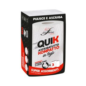   Infibra Quik hajtogatott papírtörlő 2r., 30X25cm/lap, cellulóz, 150lap/csg, 16csg/karton