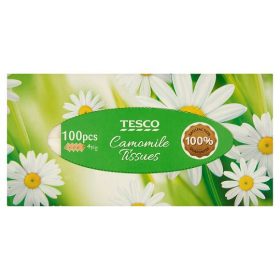   Ooops!-Tesco kozmetikai kendő 4 rétegű, 100db/csg, (12 doboz/karton, 40 karton/raklap) kamilla - KÉSZLETKISÖPRÉS