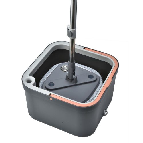 Spin Mop forgófejes felmosószett lapos moppal (vödör+nyél+facsaró+2 mop)