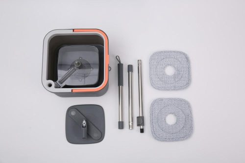 Spin Mop forgófejes felmosószett lapos moppal (vödör+nyél+facsaró+2 mop)