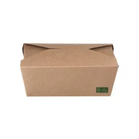   Szögletes főételes papírdoboz Kraft 11,2x9x6,4cm 800ml 50db/csg (200db/karton)