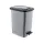 Műanyag pedálos szemetes, ezüst/szürke 15L