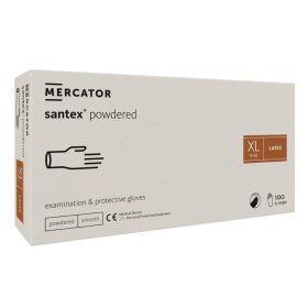   Gumikesztyű Mercator Santex latex PÚDERES "XL" 100db/doboz, 10doboz/karton