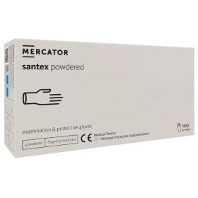   MERCATOR gumikesztyű Santex powdered latex púderes vizsgálókesztyű "XS" (100db/doboz, 10doboz/karton)