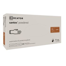   MERCATOR gumikesztyű Santex powdered latex púderes vizsgálókesztyű "XL" (100db/doboz, 10doboz/karton)