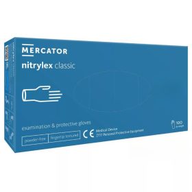   MERCATOR gumikesztyű Nitrylex classic blue -nitril púdermentes,kék vizsgálókesztyű "XS" (100db/doboz, 10doboz/karton)