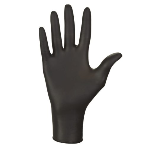 MERCATOR gumikesztyű Nitrylex black nitril púdermentes fekete vizsgálókesztyű "XL" (100db/doboz, 10doboz/karton)