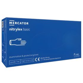   MERCATOR gumikesztyű NITRYLEX BASIC A100 BLUE - nitril púdermentes kék vizsgálókesztyű "XL" (100db/doboz, 10doboz/karton)