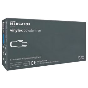   MERCATOR gumikesztyű VINYLEX POWDER FREE-vinil púdermentes vizsgálókesztyű "S" (100db/doboz, 10doboz/karton)