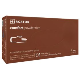   MERCATOR gumikesztyű COMFORT POWDER-FREE latex púdermentes vizsgálókesztyű "XL" (100db/doboz, 10doboz/karton)
