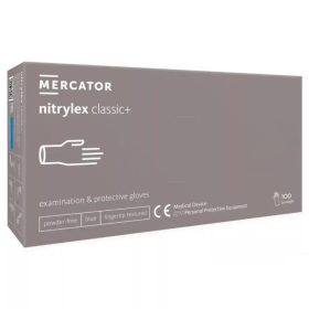   MERCATOR gumikesztyű Nitrylex classic + blue -nitril púdermentes,kék vizsgálókesztyű "M" (100db/doboz, 10doboz/karton)