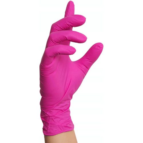 MERCATOR gumikesztyű Nitrylex magenta, nitril púdermentes magenta (intenzív pink) színű vizsgálókesztyű "XS" (100db/doboz, 10doboz/karton)