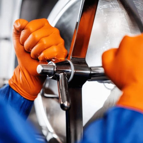 MERCATOR gumikesztyű gogrip (orange)nitril védőkesztyű narancs púdermentes, gyémánt textúrált "M" (50db/doboz, 10doboz/karton)