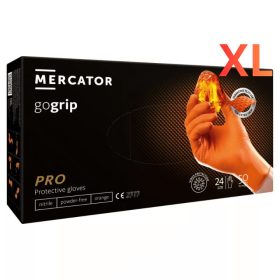   MERCATOR gumikesztyű gogrip (orange)nitril védőkesztyű narancs púdermentes, gyémánt textúrált "XL" (50db/doboz, 10doboz/karton)