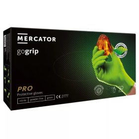   MERCATOR gumikesztyű gogrip (green)nitril védőkesztyű zöld púdermentes, gyémánt textúrált "XXL" (50db/doboz, 10doboz/karton)