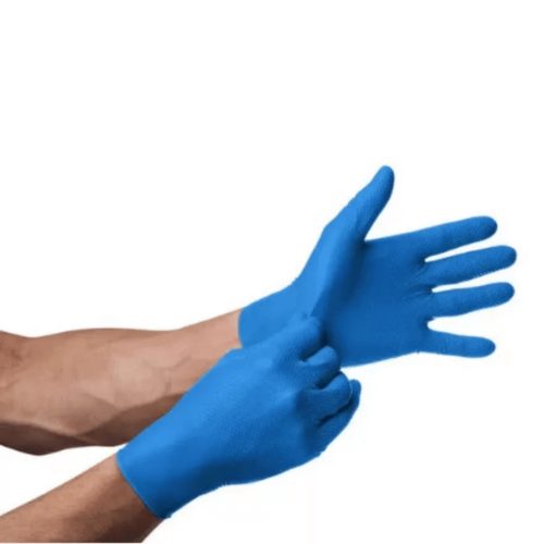 MERCATOR gumikesztyű gogrip (blue)nitril védőkesztyű kék púdermentes, gyémánt textúrált "XL" (50db/doboz, 10doboz/karton)