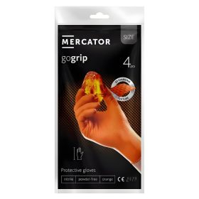   MERCATOR gumikesztyű gogrip orange a'4 nitril védőkesztyű narancs púdermentes, gyémánt textúrált "M" (4db/csomag, 120csg/karton)