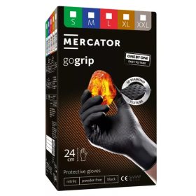   MERCATOR gumikesztyű GOGRIP BLACK ONE BY ONE a'100 "XL" (100db/doboz, 10doboz/karton)
